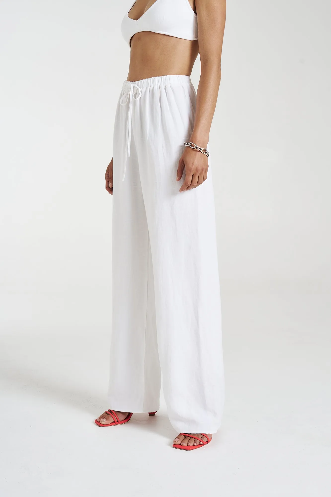 SUMMI SUMMI - ANGELIC LINEN WHITE PANTS