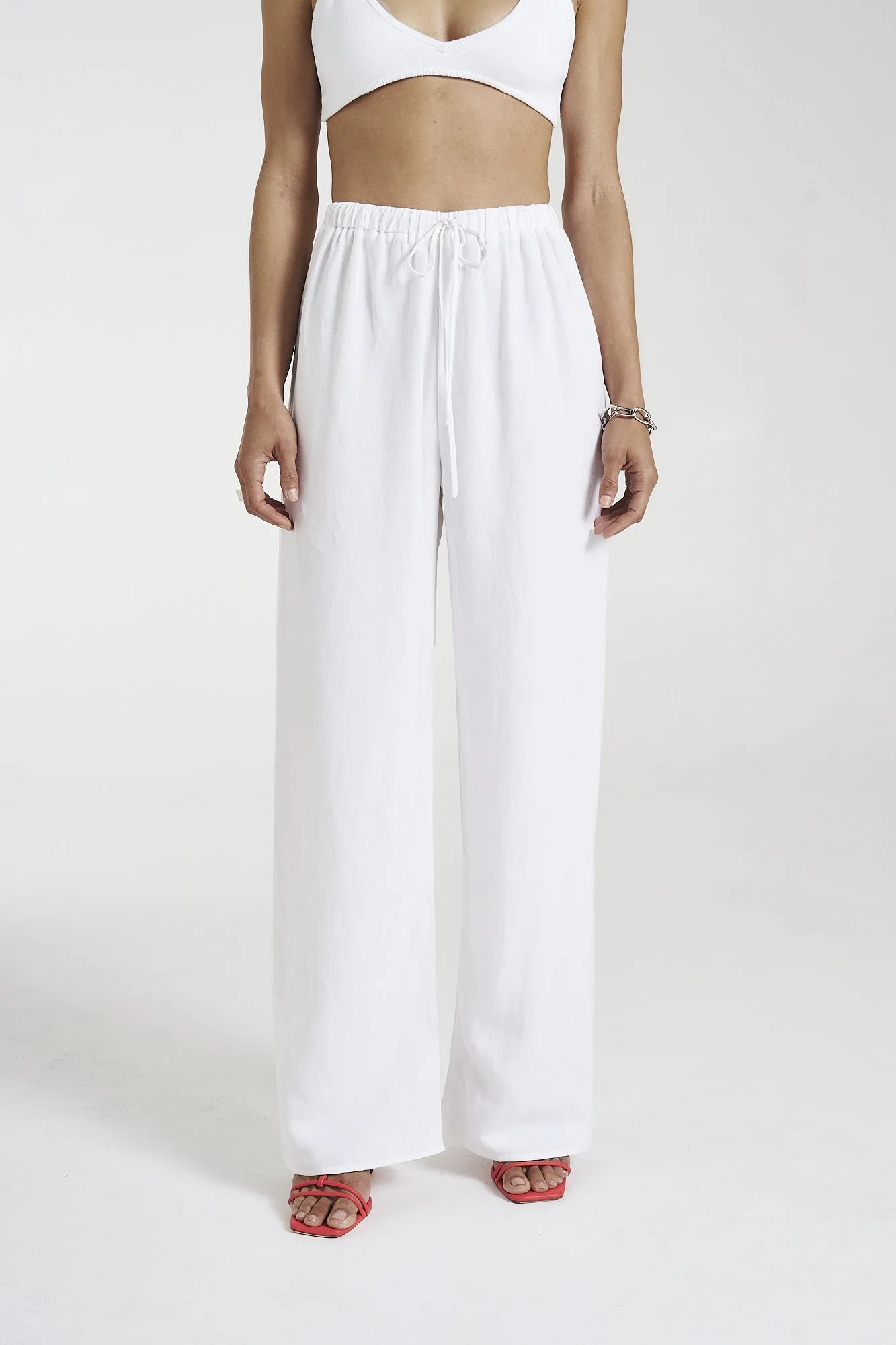 SUMMI SUMMI - ANGELIC LINEN WHITE PANTS