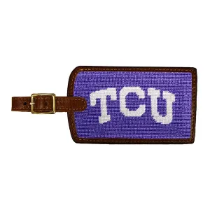 TCU Needlepoint Luggage Tag