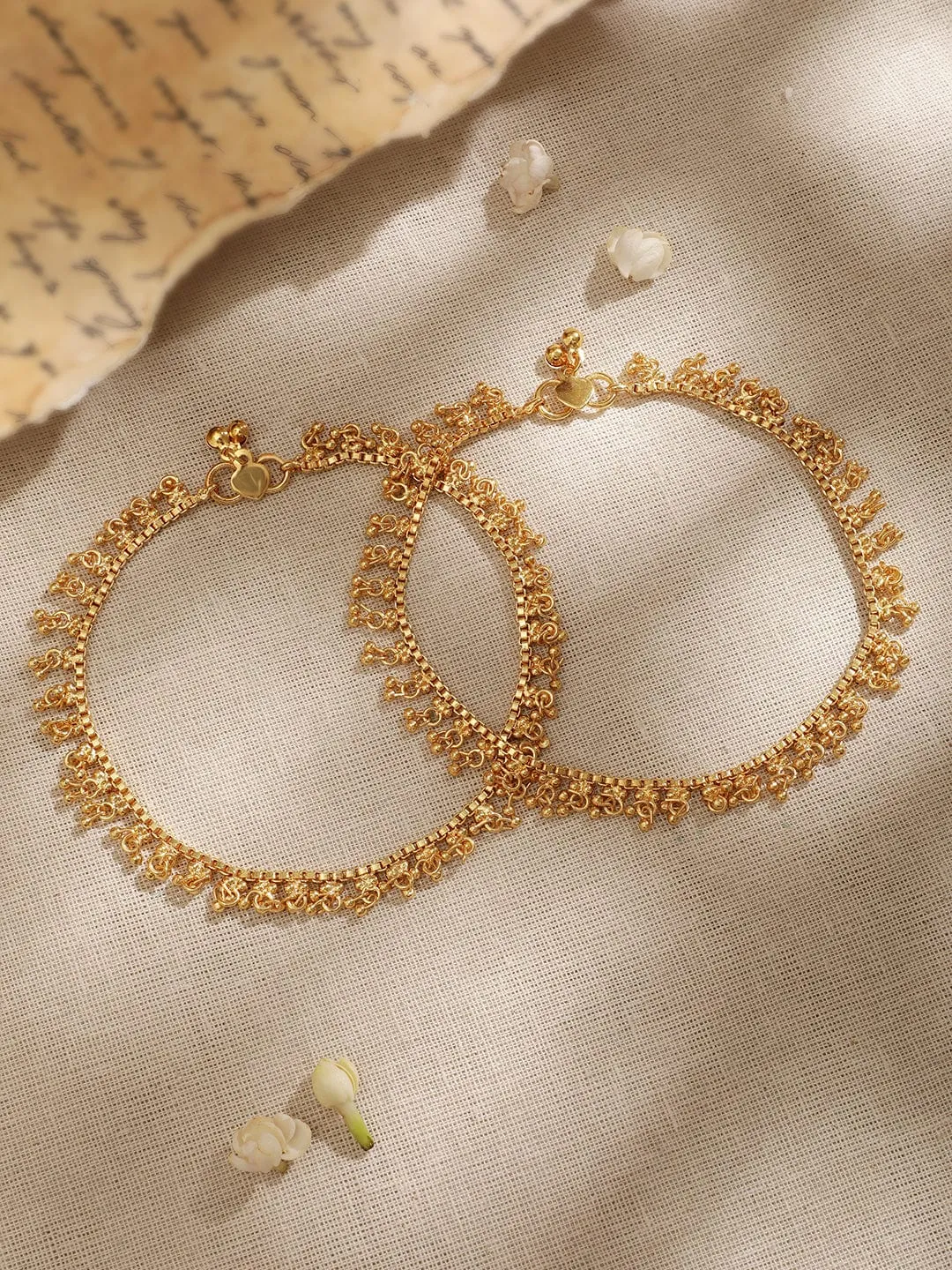 Timeless Beauty 22K Gold-Plated Linked Chain Anklet