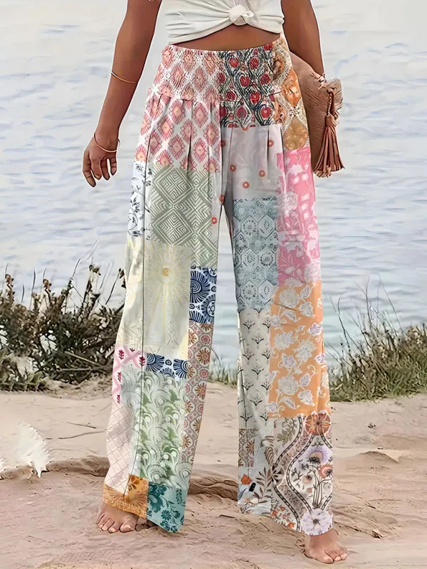 Trendy Bohemian Patchwork Pants for Summer Days