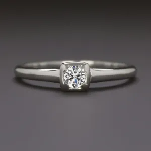 VINTAGE H VS DIAMOND ENGAGEMENT RING ROUND BRILLIANT WHITE GOLD SOLITAIRE ESTATE