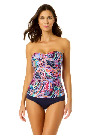 Women's Paisley Parade Twist Front Bandeaukini Swim Top